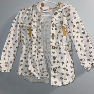 Floral Button-Up Hooded Jacket